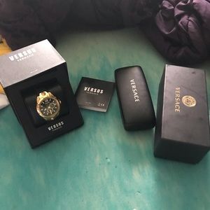 Versace glasses an watch